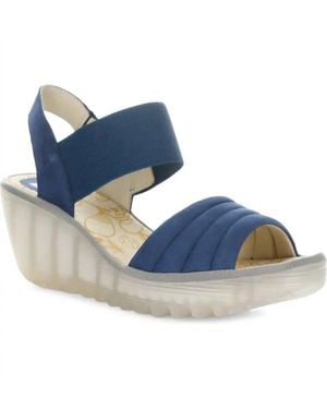 Fly London Yiko Wedge Sandals - Blue