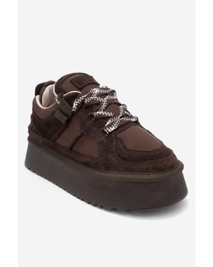 Forever & Always Shoes Riven Leather Platform Sneaker - Natural