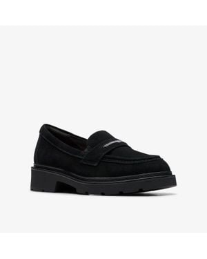 Clarks Lauryl Step 26184348 Loafer B Suede Slip On Shoes Liq812 - Black