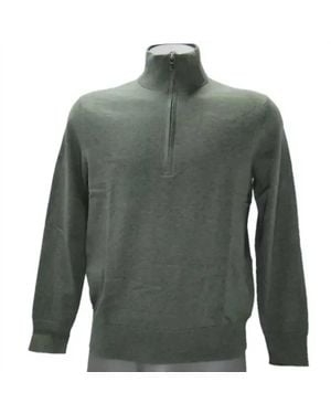 Brooks Brothers Half Zip Pullover Combed Cotton Sweater - Green