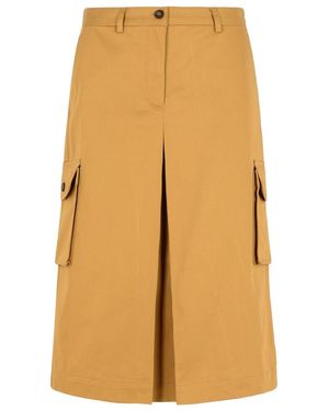 Maison Kitsuné 'Utility' Cotton Skirt - Yellow