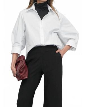 Greylin Thea Oversized Latern Sleeve Blouse - White