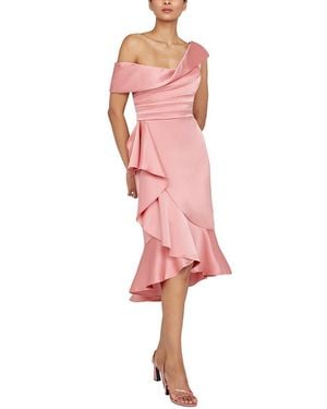 THEIA Janice Draped Asymmetric Dress - Pink