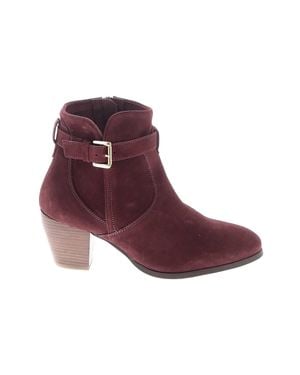 Diba True Sleek Genuine Suede Leather Booties - Purple