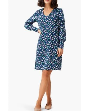 NIC+ZOE Geo Waves Dress - Blue
