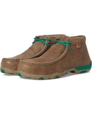 Twisted X Wdmal01 Bomber Leather Moc Toe Work Shoes Hawk85 - Green