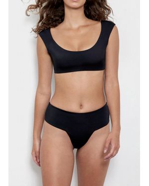 DOS GARDENIAS The Modern Cheeky Bikini Bottom - Black