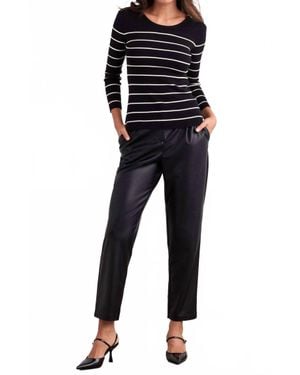 Ellen Tracy Pleated Faux Leather Pant - Black
