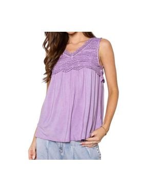 Pol V-Neck Tank Top - Purple