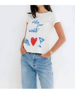 Sunny Somewhere Dolce Far Niente Femme Crew Top - Blue