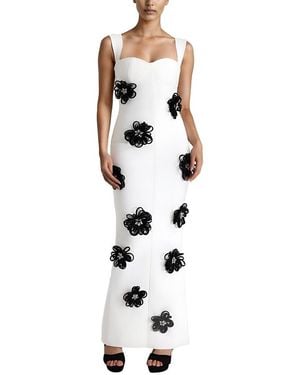 AMINA GLAM Printed Maxi Dress - White