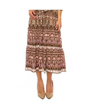 Maison Tara Belted Abstract Print Dress - Pink