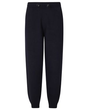 OUTHERE Pineskin Soft Knit Wool Drawstring Sweatpants - Blue