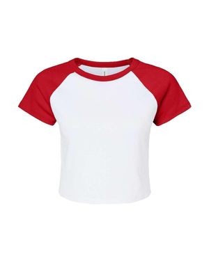Bella Canvas Micro Rib Raglan Baby Tee - Red