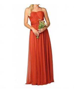 EVA Convertible Long Bridesmaids Dress - Red