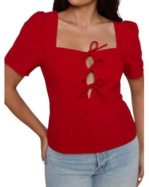 Astr Aida Tie-Front Top - Red