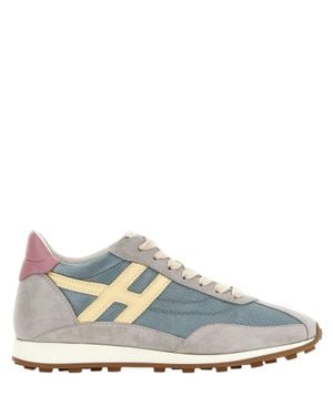Hogan Technical Fabric And Leather Sneakers - Blue