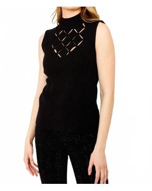 FRANK LYMAN High Neck Sleeveless Top - Black