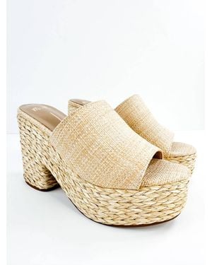 Miracle Miles Ashlyn Raffia Heel Sandals - Natural