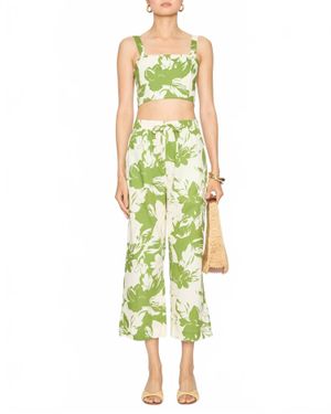 MISA Los Angles Lois Sleeveless Crop Top - Green