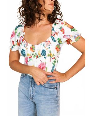 Blu Pepper Island Nights Corset Detail Top - White
