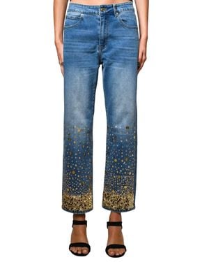 Blue B Sequin Straight Leg Jeans - Blue