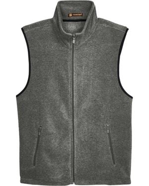 Harriton Fleece Full-Zip Vest - Gray
