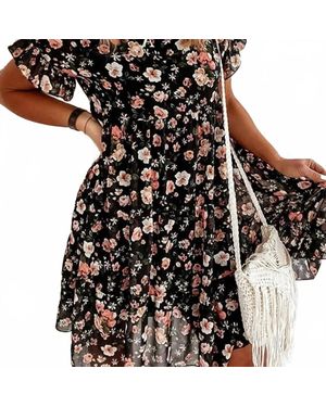 Mccolin Maryjane Florals Dress - Black