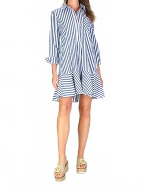 Duffield Lane Iris Classic Stripe Mini Dress - Blue