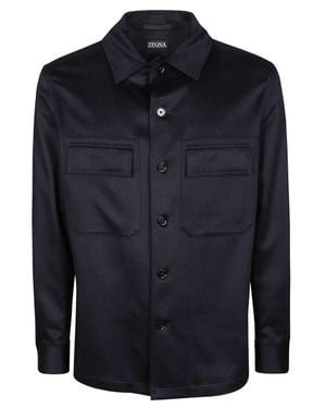 ZEGNA Oasi Cashmere Beaver Overshirt - Blue