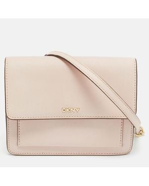 DKNY Bryant Park Flap Leather Crossbody Bag - Natural