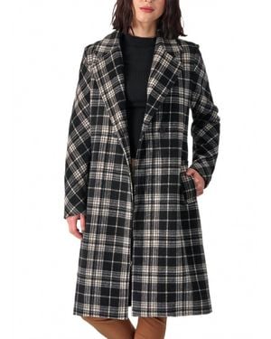 Sadie & Sage Wide Awake Plaid Coat - Black