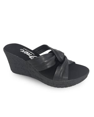 Onex Katya Platform Wedge Slide - Black