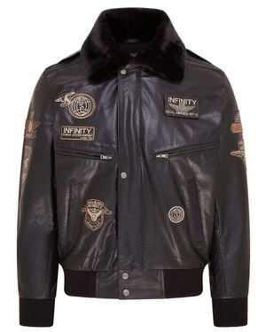 Infinity Leather Leather Us Air Force Bomber Jacket- Lieksa - Gray