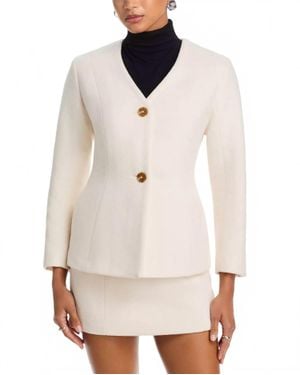 French Connection Textured Boiled Wool Jacket - White