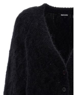 ROTATE BIRGER CHRISTENSEN Alpaca Leather Cardigan - Blue
