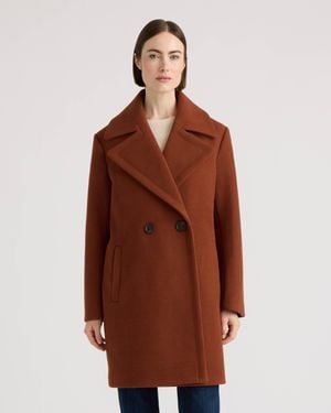 NVLT Faux Wool Oversize Coat With Large Notch Collar - Brown