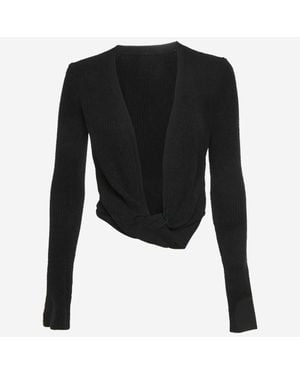 Jacquemus Rib Knit Twisted Cardigan - Black