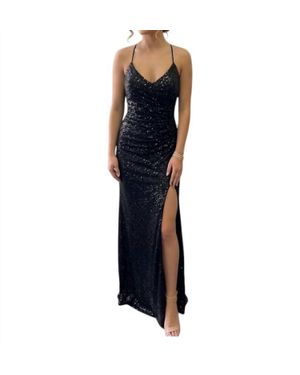 Haute Monde Glitter Formal Dress - Blue