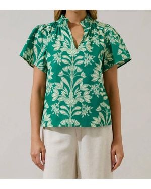 Sugarlips Barcy Smocked Top - Green