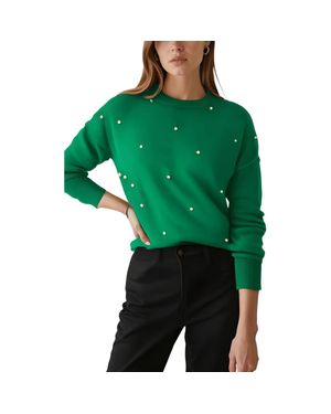Sam and Jess Knit Crewneck Sweater - Green