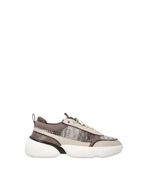 Pinko Alba 05 Chunky Sole Sequined Textured Fabrics Sneakers - White