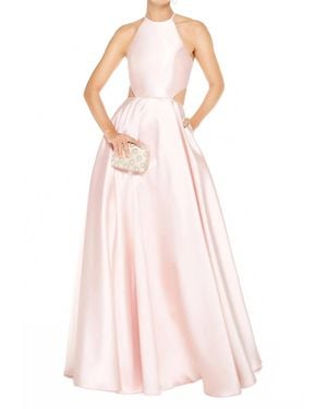 Alyce Paris High Neck Simple Gown - Pink