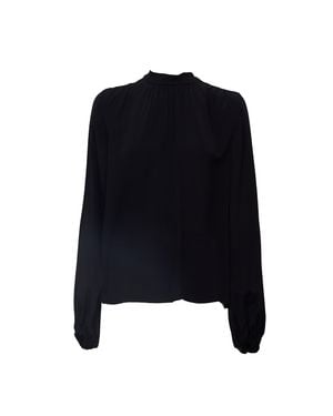 N°21 Bow Collar Long Sleeve Blouse - Black
