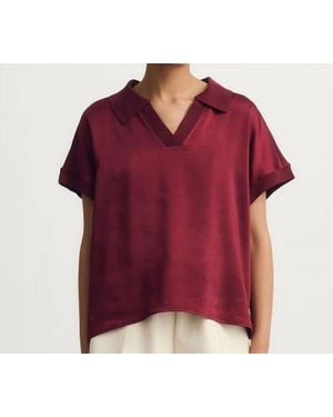 Melissa Nepton Jill V-Neck Top - Red
