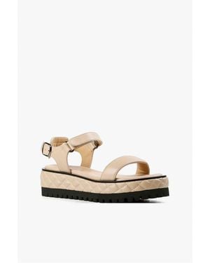 All Black Quilted Vel Sandals - White