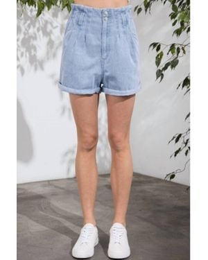 Aaron & Amber Paperbag Jean Short - Blue
