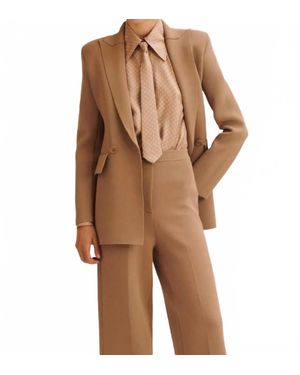 Scanlan Theodore Crepe Knit Tailored Jacket - Brown
