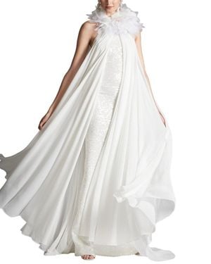 Sachin & Babi Aphrodite Overlay Gown - White