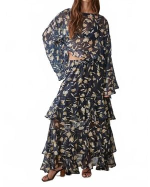 By Together Aether Bloom Ruffle Maxi Skirt - Black